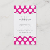 Hot Pink & Lime Green Big Polka Dots Monogramed Visitekaartje (Achterkant)