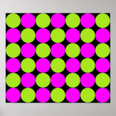 Hot Pink & Lime Green Polka Dots Poster (Voorkant)