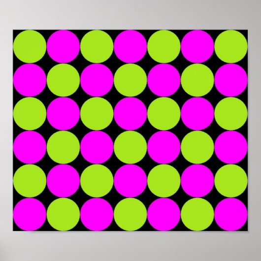 Hot Pink & Lime Green Polka Dots Poster (Voorkant)