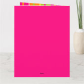 Hot Pink, Lime Green, Sinaasappel en Yellow Birthd Kaart (Achterkant)