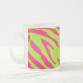 Hot Pink Limoen Zebra Frosted Glass Coffee Mok Cup (Links)