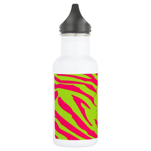 Hot Pink Limoen Zebra Print 32 oz. Waterfles (Links)