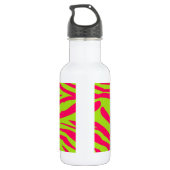 Hot Pink Limoen Zebra Print 32 oz. Waterfles (Achterkant)