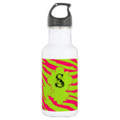 Hot Pink Limoen Zebra Print 32 oz. Waterfles (Voorkant)