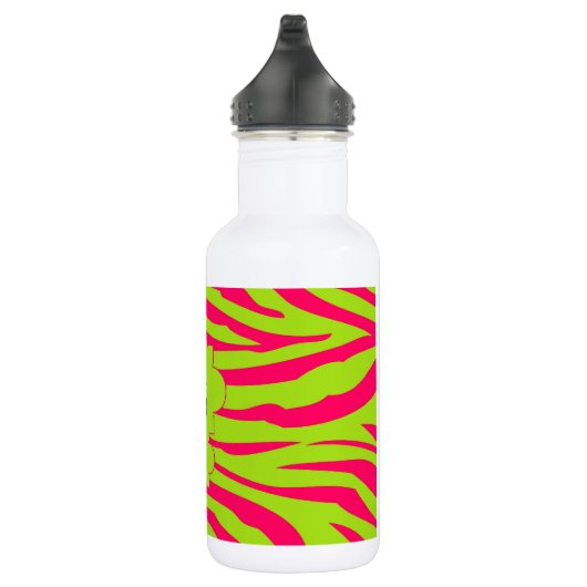 Hot Pink Limoen Zebra Print 32 oz. Waterfles (Rechts)