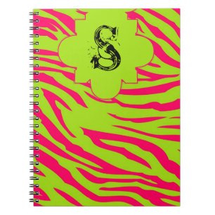 Hot Pink Limoen Zebra Print Animal Spiral Notitieb Notitieboek