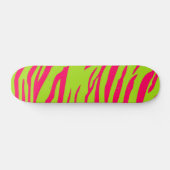 Hot Pink Limoen Zebra Print Old School Skateboard (Horizontaal)