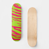 Hot Pink Limoen Zebra Print Old School Skateboard (Voorkant)