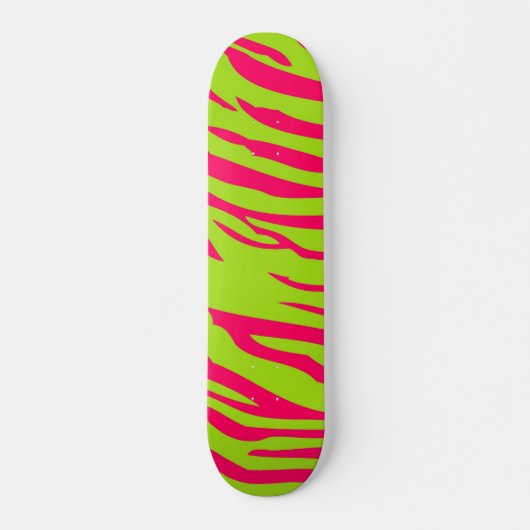 Hot Pink Limoen Zebra Print Old School Skateboard (Voorkant)