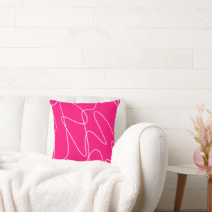 Hot Pink Line Art Kussen