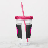 Hot Pink Lips Glamoureus Illustratie Acryl Drinkbeker (Links)