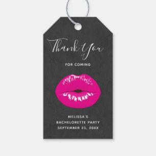 Hot Pink Lips Glamoureus Illustratie Bachelorette Cadeaulabel