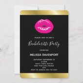 Hot Pink Lips Glamoureus Illustratie Bachelorette Kaart (Voorkant)