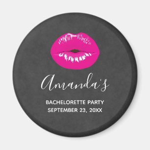 Hot Pink Lips Glamoureus Illustratie Bachelorette Magneet