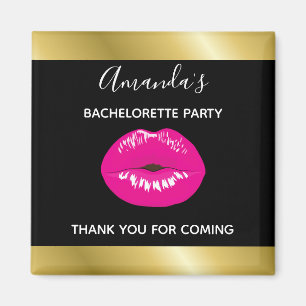 Hot Pink Lips Glamoureus Illustratie Bachelorette Magneet