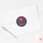 Hot Pink Lips Glamoureus Illustratie Bachelorette Ronde Sticker (Envelop)