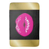 Hot Pink Lips Glamoureus Illustratie Badmat (Voorkant Verticaal)