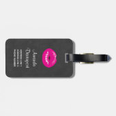 Hot Pink Lips Glamoureus Illustratie Bagagelabel (Achterkant horizontaal)