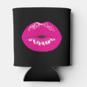 Hot Pink Lips Glamoureus Illustratie Blikjeskoeler (Achterkant)