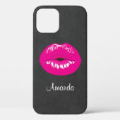 Hot Pink Lips Glamoureus Illustratie Case-Mate iPhone Case (Achterkant)