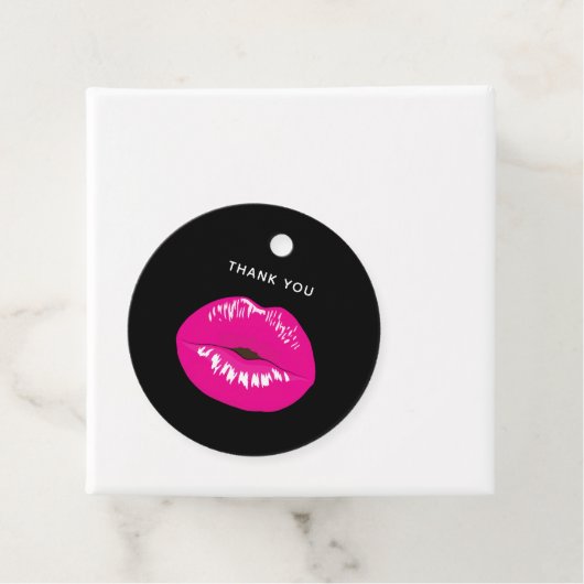 Hot Pink Lips Glamoureus Illustratie Dank u Bedankjes Labels (In situ)