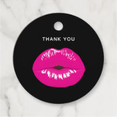 Hot Pink Lips Glamoureus Illustratie Dank u Bedankjes Labels (Voorkant)