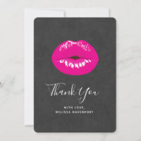 Hot Pink Lips Glamoureus Illustratie Dank u