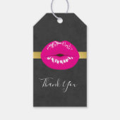 Hot Pink Lips Glamoureus Illustratie Dank u Cadeaulabel (Voorkant)