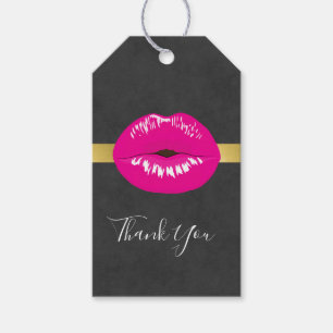 Hot Pink Lips Glamoureus Illustratie Dank u Cadeaulabel