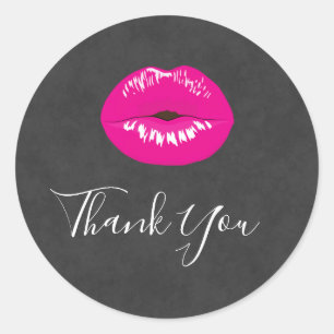 Hot Pink Lips Glamoureus Illustratie Dank u Ronde Sticker