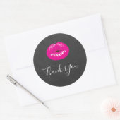 Hot Pink Lips Glamoureus Illustratie Dank u Ronde Sticker (Envelop)