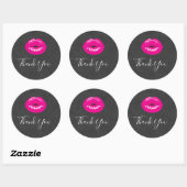 Hot Pink Lips Glamoureus Illustratie Dank u Ronde Sticker (Vel)