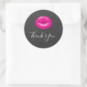 Hot Pink Lips Glamoureus Illustratie Dank u Ronde Sticker (Tas)