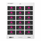 Hot Pink Lips Glamoureus Illustratie Etiket (Full Sheet)