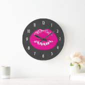 Hot Pink Lips Glamoureus Illustratie Grote Klok (Huis)