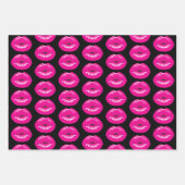 Hot Pink Lips Glamoureus Illustratie Inpakpapier Vel (Voorkant 2)