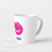 Hot Pink Lips Glamoureus Illustratie Latte Mok (Rechterhoek)