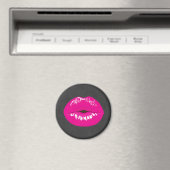 Hot Pink Lips Glamoureus Illustratie Magneet (Insitu (Vaatwasser))