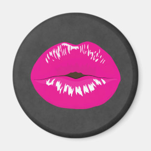Hot Pink Lips Glamoureus Illustratie Magneet