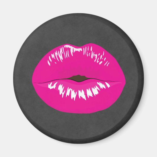 Hot Pink Lips Glamoureus Illustratie Magneet (Voorkant)