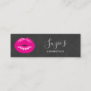 Hot Pink Lips Glamoureus Illustratie Mini Visitekaartje
