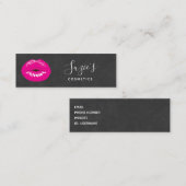 Hot Pink Lips Glamoureus Illustratie Mini Visitekaartje (Voorkant / Achterkant)