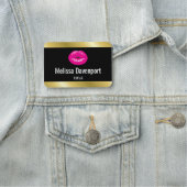 Hot Pink Lips Glamoureus Illustratie Naamplaatje (In situ)