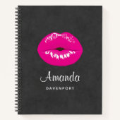 Hot Pink Lips Glamoureus Illustratie Notitieboek (Voorkant)