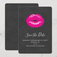 Hot Pink Lips Glamoureus Illustratie