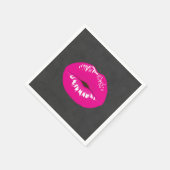 Hot Pink Lips Glamoureus Illustratie Servet (Hoek)