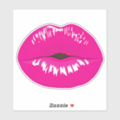 Hot Pink Lips Glamoureus Illustratie Sticker (Vel)