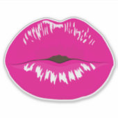 Hot Pink Lips Glamoureus Illustratie Sticker (Voorkant)