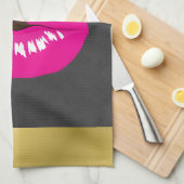 Hot Pink Lips Glamoureus Illustratie Theedoek (Quarter Fold)