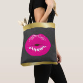Hot Pink Lips Glamoureus Illustratie Tote Bag (Dichtbij)